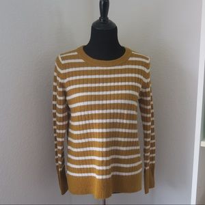 Old Navy Mustard and White Striped Sweater